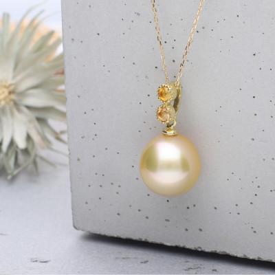 ふるさと納税 神戸市 【鞠】ゴールデンパール イエローサファイア K18 イエローゴールド ペンダントトップ |  | 02