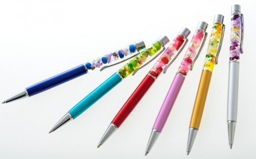 【名入れ可能】ハーバリウムボールペン  (花 赤系)