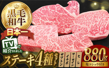 4種ステーキ食べ比べ 110g×8枚 880g A5ランク 長崎和牛 ヒレ サーロイン ザブトン ( 肩ロース ) イチボ 【肉のあいかわ】[NA40] ステーキ 食べ比べ ステーキ 食べ比べ ステーキ