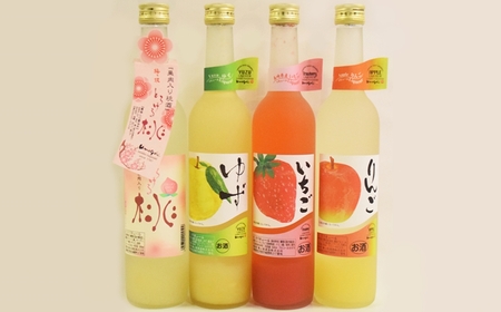 炭酸割りがGOOD!果肉入りフルーツリキュール4本