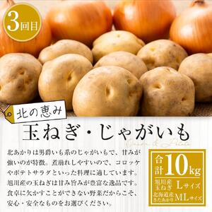 【先行予約】旬の野菜・フルーツ定期便B 3ヶ月(アスパラ・メロン・玉ねぎ・じゃがいも) (2026年5月下旬より順次発送開始予定) | 野菜 北海道 _04538