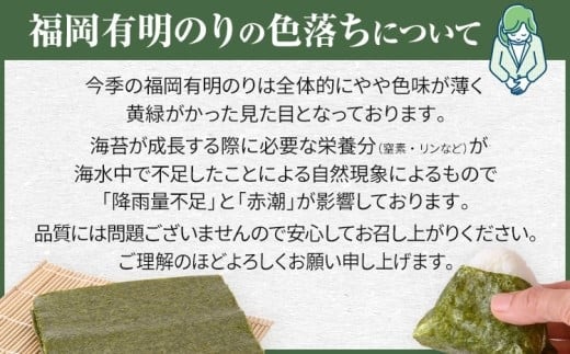 【訳あり】 焼のり 福岡有明のり 全形 100枚
