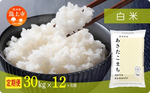 《新米 先行予約 10月発送》 定期便 米 あきたこまち 令和7年産 白米 30kg(5kg×6) × 12ヶ月 5kg袋 選べる容量 定期 5キロ 小分け 3ヶ月 6ヶ月 12ヶ月 3回 6回 12回 米 お米 おこめ コスパ こめ コメ kome 潟上市 秋田県 送料無料 【秋田のこまち農場】