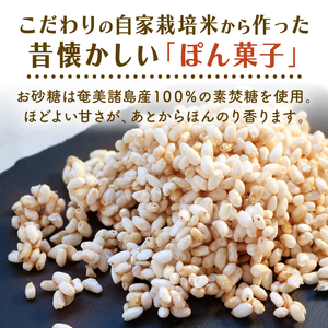ポン菓子 70g×10袋 お菓子 おやつ 駄菓子 ぽん菓子 京丹波町産 キヌヒカリ お米 こめ コメ 使用 奄美諸島産 素焚糖 個包装 セット 小分け 手作り 米菓子 プレゼント 京丹波町 京都府 ふ