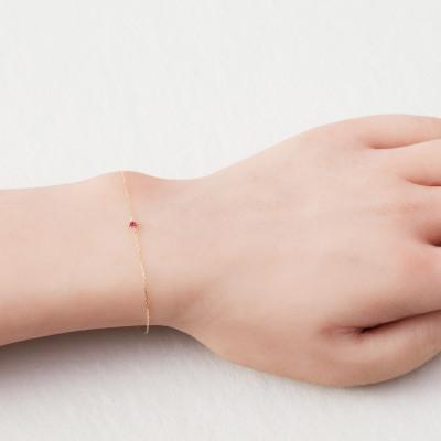 ふるさと納税 大津市 【K10 ルビーブレスレット】7月誕生石 毎日輝く 天然石ジュエリー 10金 イエローゴールド |  | 01