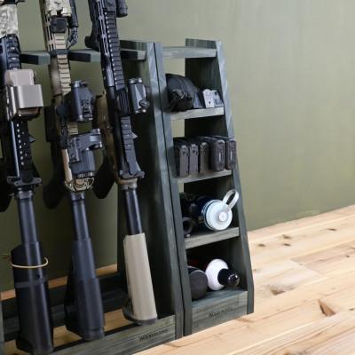 ふるさと納税 横手市 WOOD WORKS マガジン ( 弾倉 ) ラック 4段【本体:ミリタリーグリーン】 |  | 01