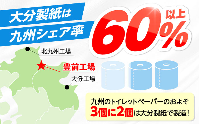 【細穴タイプ】トイレットペーパー ダブル 長巻き 65m 6ロール×8パック エコ コアレス《豊前市》【大分製紙】 [VAA018]