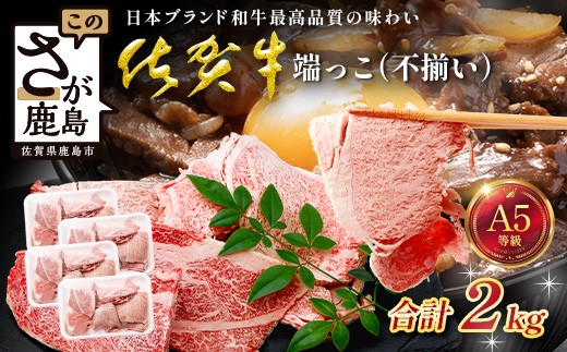 
                  訳あり 佐賀牛 端っこ（不揃い） 切り落とし 切れ端 2kg 牛肉 ブランド牛 D-295
                