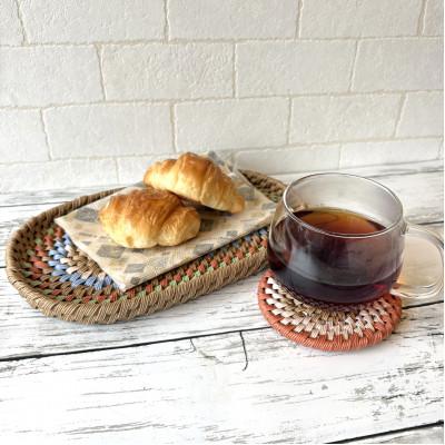 ふるさと納税 掛川市 紙バンドで作ったトレー(1枚)とコースター(2枚)【ベージュ】 |  | 03