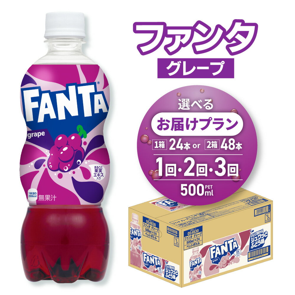 【ふるさと納税】 ファンタ グレープ 【 選べる 本数 お届け回数 】 500ml 24本 48本 定期便 単品 2ヶ月 3ヶ月 炭酸飲料 フルーティー 炭酸 果実エキス ぶどう グレープフレーバー ペットボトル 飲料 ソフトドリンク コカ・コーラ 北海道 札幌市