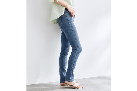 レディースジーンズ SOMETHING STANDARD SKINNY(SKY36-146)【中色ブルー】27インチ