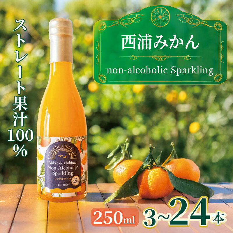 【ふるさと納税】 果汁 100％ みかん スパークリング ジュース 250ml × 3-24本 炭酸 飲料 西浦 オレンジ 飲み物 柑橘 フルーツ 贈答品 ギフト 贈り物 おみやげ 国産 地域特産品 産地直送 健康 ビタミンC 美容 沼津市 静岡県