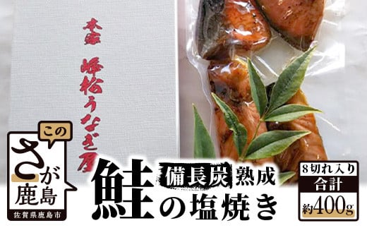 
            【鮭の塩焼き】 合計8切入り (4切入り×2パック)  鰻屋さんが備長炭で手焼きしたました！さけ 鮭 サケ 魚 塩焼き 温めるだけ おかず  簡単調理 佐賀県 鹿島市 人気送料無料 AA-8
          