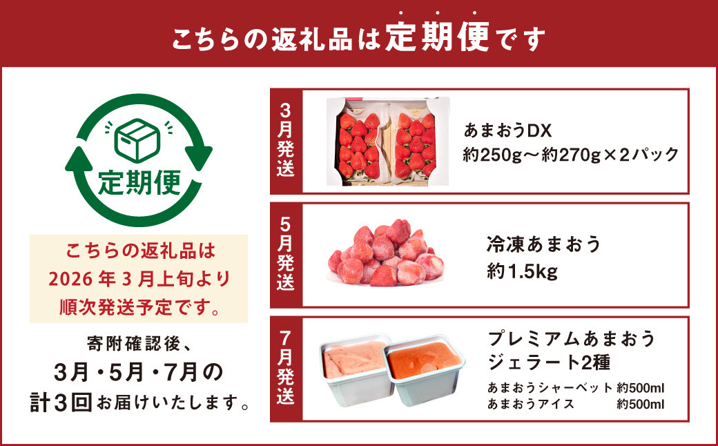 【予約受付・3回定期便】あまおう贅沢セット