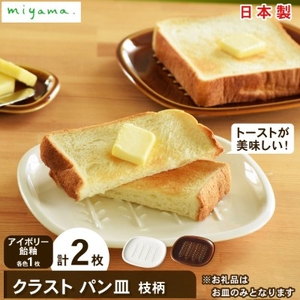 【美濃焼】 トーストの焼きたて サクッと感キープ！ miyama. パン皿 枝柄 2枚 瑞浪市 / ミヤマプランニング 食器 プレート サクサク [AZCM063]