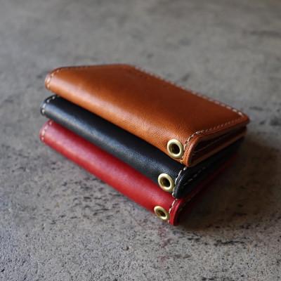 ふるさと納税 長岡京市 栃木レザー パスケース カードケース 定期入れ 【キャメル】ハトメ穴付き 二つ折り 本革 |  | 03