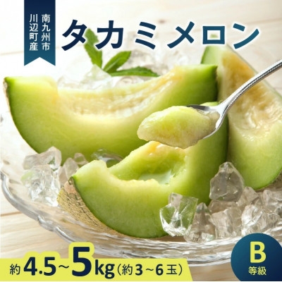 
                  南九州市産タカミメロンB等級 約4.5～5kg_メロン タカミメロン 南九州市産 川辺産 B等級 冷蔵便 黄緑果肉 厚果肉 甘い 旬の果物 美味しい 人気 おすすめ【1743556】
                