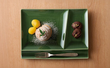 【美濃焼】 グッドデザイン賞受賞 miyama. 箸置き付仕切り皿 isola(イゾラ) パレットプレートL 織部 3枚 瑞浪市 / ミヤマプランニング 食器 プレート 仕切り皿 プレート 皿[AZC