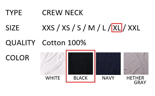 【XLサイズ】 EIJI T－SHIRT クルーネック ブラック _SM14-6 服 Tシャツ ティーシャツ 国産 日本製 大阪府 阪南市