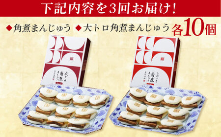 【全3回定期便】角煮まんじゅう10個 (箱)・大とろ角煮まんじゅう10個 (箱) 豚肉 東坡肉 ふわふわ ほかほか 五島市 / 岩崎本舗 [PFL022]