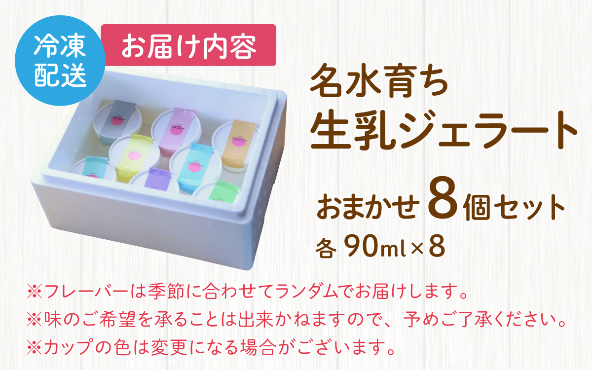 越前大野の「名水育ち生乳ジェラート」おまかせ 8個セット