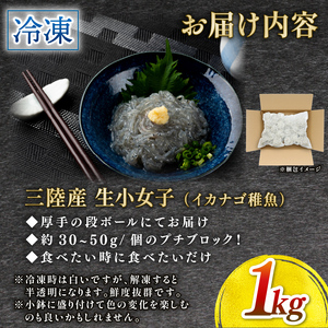 小女子 こうなご 刺身 1kg ＼ 刺身 ／