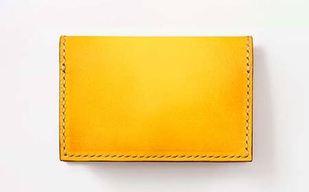 【paikaji leather南風】 牛革 名刺入れ イエロー 名刺約20枚収納 F2Y-6527
