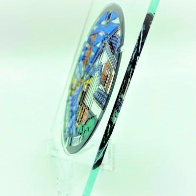 ふるさと納税 川越市 KOEDO川越硝子「川越ご当地マンホールコースター」(2枚セット) |  | 03