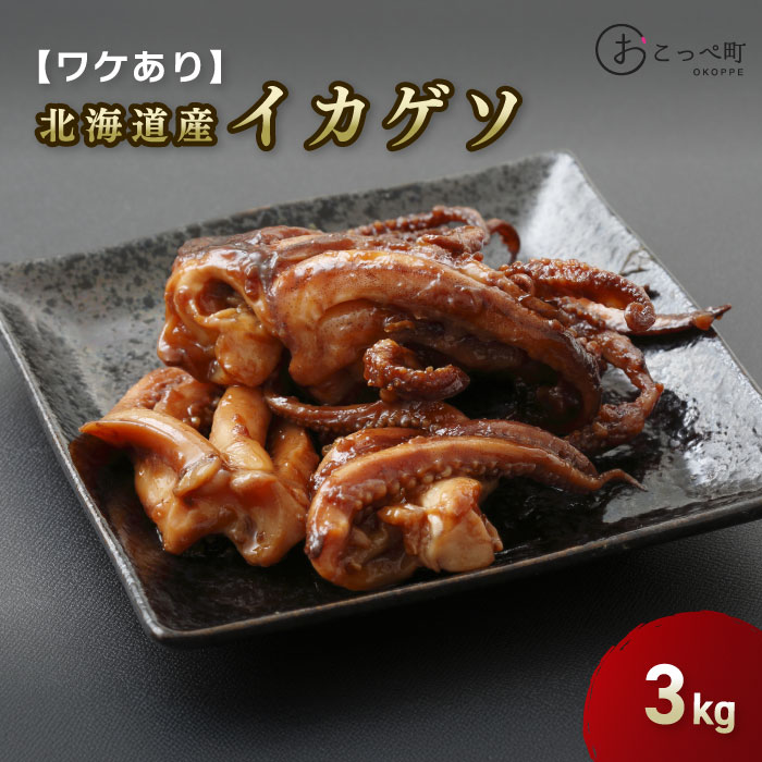 【ふるさと納税】北海道産　ワケありイカゲソ3.0kg【20007】