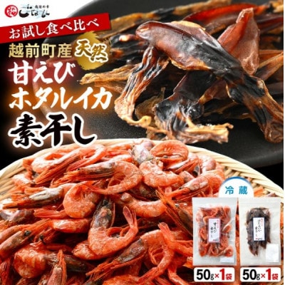 お試し 越前町産  甘えび素干し ほたるいか素干し  食べ比べ セット 50g × 各1パック【配送不可地域：離島】【1629240】