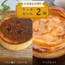 【ふるさと納税】2種のケーキセット（バスク風チーズケーキ・アップルパイ） 【 ふるさと納税 人気 おすすめ ランキング 菓子 焼菓子 チーズケーキ バスク風 アップルパイ 甘い 美味しい 北海道 佐呂間町 送料無料 】 SRMJ020