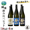 【ふるさと納税】 No.152 【蔵元限定】笹一純米飲み比べセット 720ml×6本 ／ 日本酒 お酒 吟醸 食中酒 天然水 御前水 低温発酵 送料無料 山梨県