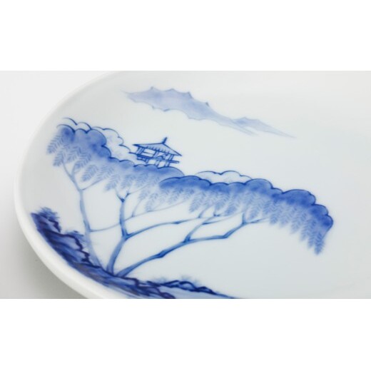 有田焼 絵変山水 銘々皿揃【深川製磁】食器 器 うつわ 和食器 銘々皿 取り皿 小皿 伝統工芸 染付 手描き 山水画 有田山水 セット aa062_イメージ2