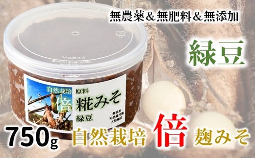 [N011] 自然栽培「緑豆」倍糀味噌（750g）