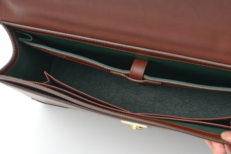 SOMES フラップブリーフケース （ブラウン）EX-33 [ソメスサドル 北海道 砂川市 12260822-a] ソメス バッグ ブリーフケース メンズ 本革 革 革製品 革鞄 革バッグ レザー s