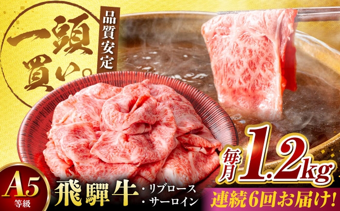 
            【6回定期便】飛騨牛サーロイン・リブロース 1.2kg(400g×3パック) すき焼きしゃぶしゃぶ用肉 / カルビ 牛肉 焼肉 / 御嵩町 / 馬力家 [AVBO028]
          