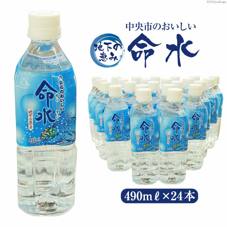 【ふるさと納税】地下の恵み 中央市のおいしい命水 490ml×24本 飲み物 飲料 ミネラルウォーター ペットボトル 備蓄水 長期保存 災害 防災グッズ 災害用 避難用品 長期保存水 山梨県 中央市 送料無料