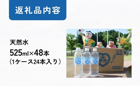 森の天然水 525ml×48本（2ケース） 天然水 軟水 ミネラルウォーター 飲料水 525ml 水 美容 備蓄 防災 大分県 玖珠町 シリカ ケイ素 森 ななつ星 デザイン 水戸岡鋭治 道の駅 童話