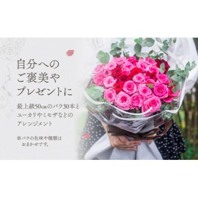 ふるさと納税 田原市 【2週間毎定期便】薔薇のアレンジメント プレミアム 花束 最上級 30本 (50cm)全12回 |  | 02