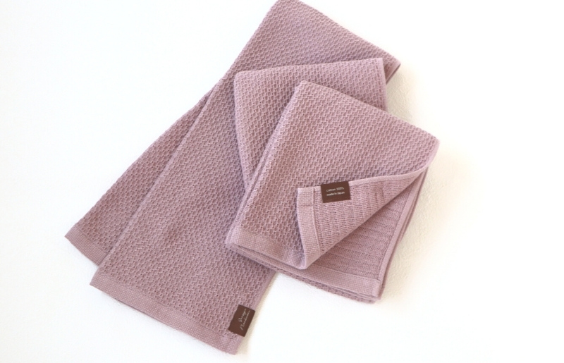 【スピード発送】【ソフトハニカム】泉州南部織 フェイスタオル3枚セット（くすみ桜）