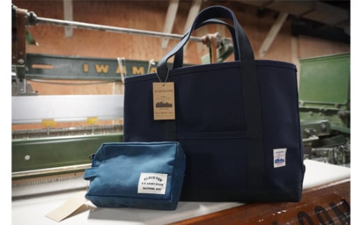 Alberton M size Tote bag ＆ porch ／ 知多木綿 アルバートン 帆布 トートバッグ カバン かばん 鞄 ポーチ 愛知県 特産 No.079