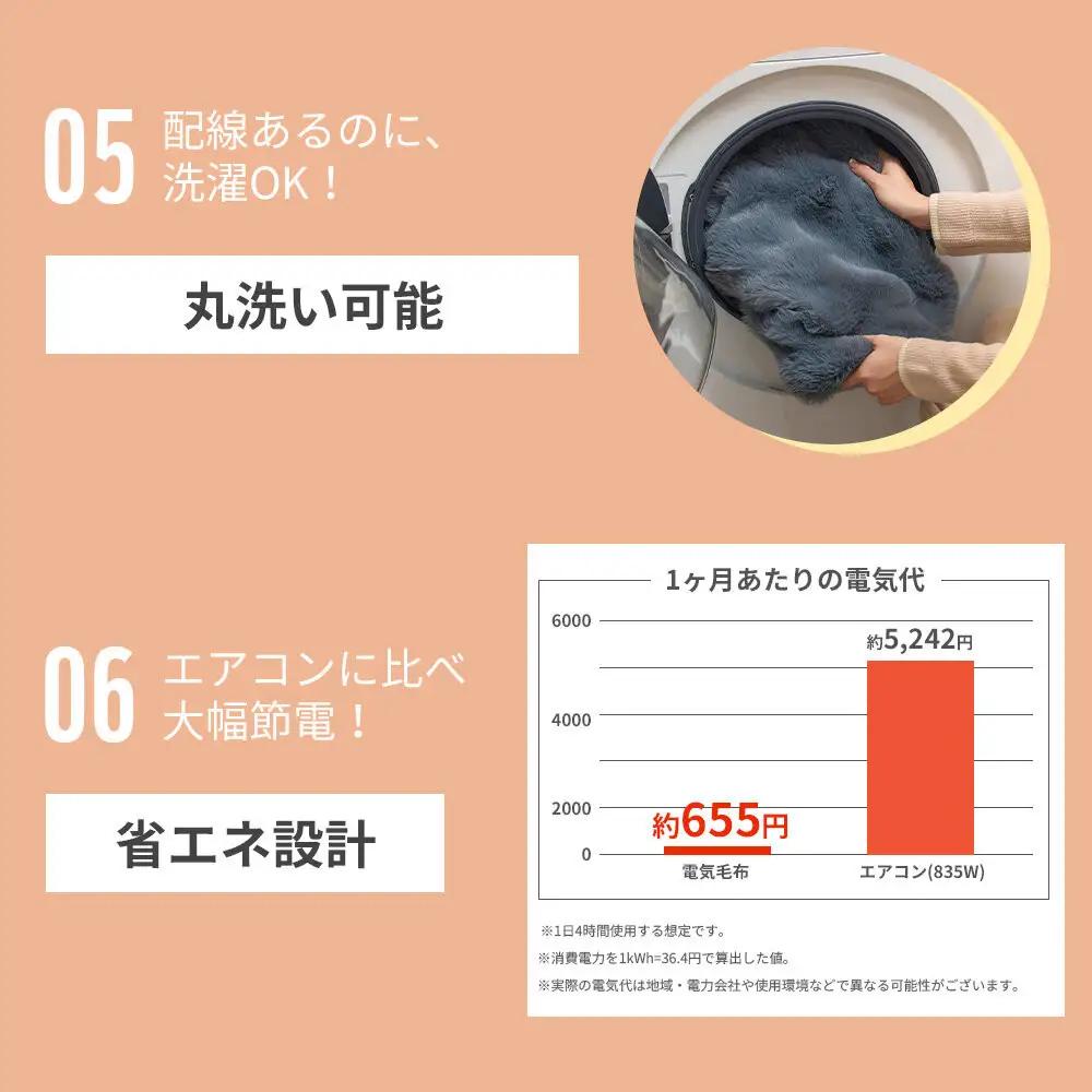 電気毛布　カーキー　Mサイズ