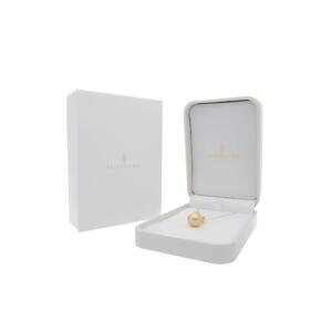 【星彩】ゴールデンパール ダイヤモンド ホワイトゴールド ペンダント｜無調色 白蝶真珠 南洋真珠 10mm K18WG