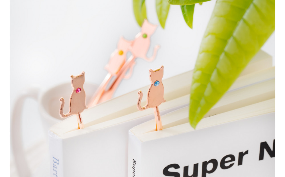 【誕生石ブックマーカー】＜12月 タンザナイト＞ 猫しおり 読書 おしゃれ 敬老の日 父の日 ブックマーク 栞 ねこ ギフト 232238_CM028VC12