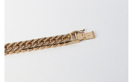 K18HASSIN オリジナルダイヤモンド6面ダブルカット（21cm）喜平ブレスレット