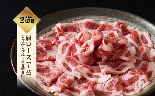 ＜定期便＞6回プラン 【幻の銘柄豚】 富士湧水ポーク 2か月毎に美味しいお肉が届く！ 食べつくしセット ｜ 豚ロース　豚肩ロース　切り落とし　すき焼き　しゃぶしゃぶ　スペアリブ