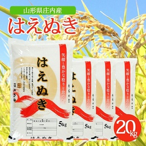 SF0363　令和7年産 【精米】 はえぬき 20kg(5kg×4袋) AK