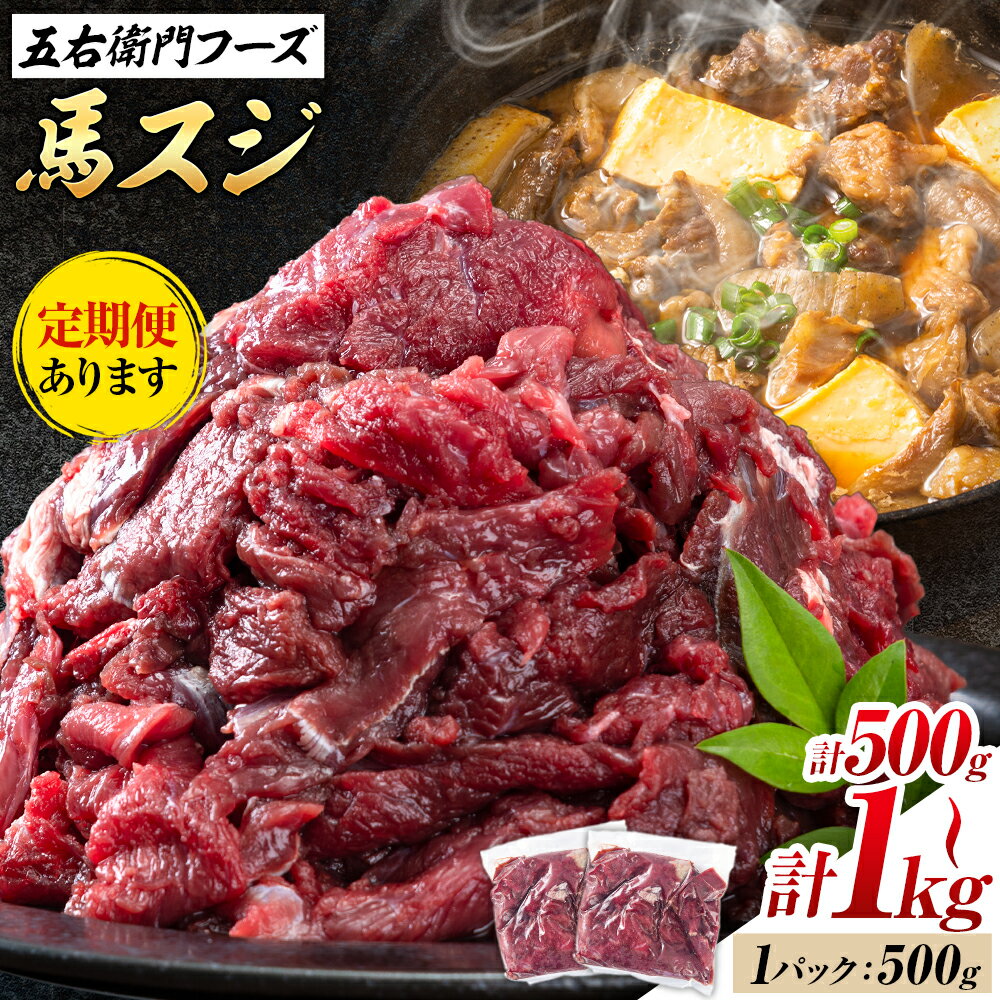 【ふるさと納税】馬スジ 500g 1kg 五右衛門フーズ《出荷時期をお選びください》 小分け すじ 馬すじ 馬肉 冷凍 送料無料