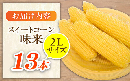 【8月下旬以降順次発送】 スイートコーン 味来 2Lサイズ×13本（約4.5kg）《喜茂別町》【Aコープようてい】 とうもろこし トウモロコシ 季節の野菜 夏野菜 北海道 野菜 先行予約 産地直送 [