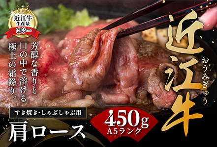 【3月末までに発送】近江牛A5ランク肩ロースすき焼・しゃぶしゃぶ用【450g】【DG05SM1-3m】